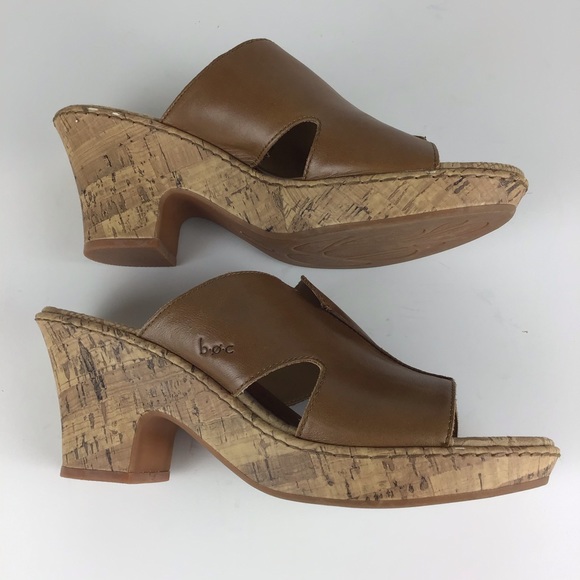 BOC Leather Slip On Heel Corkscrew Mules Size 11 - Picture 2 of 11